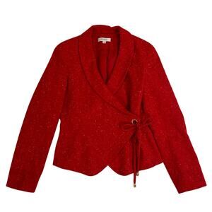 Bigio Collection women's Wrap Jacket Blazer with Tie Detail Size 4